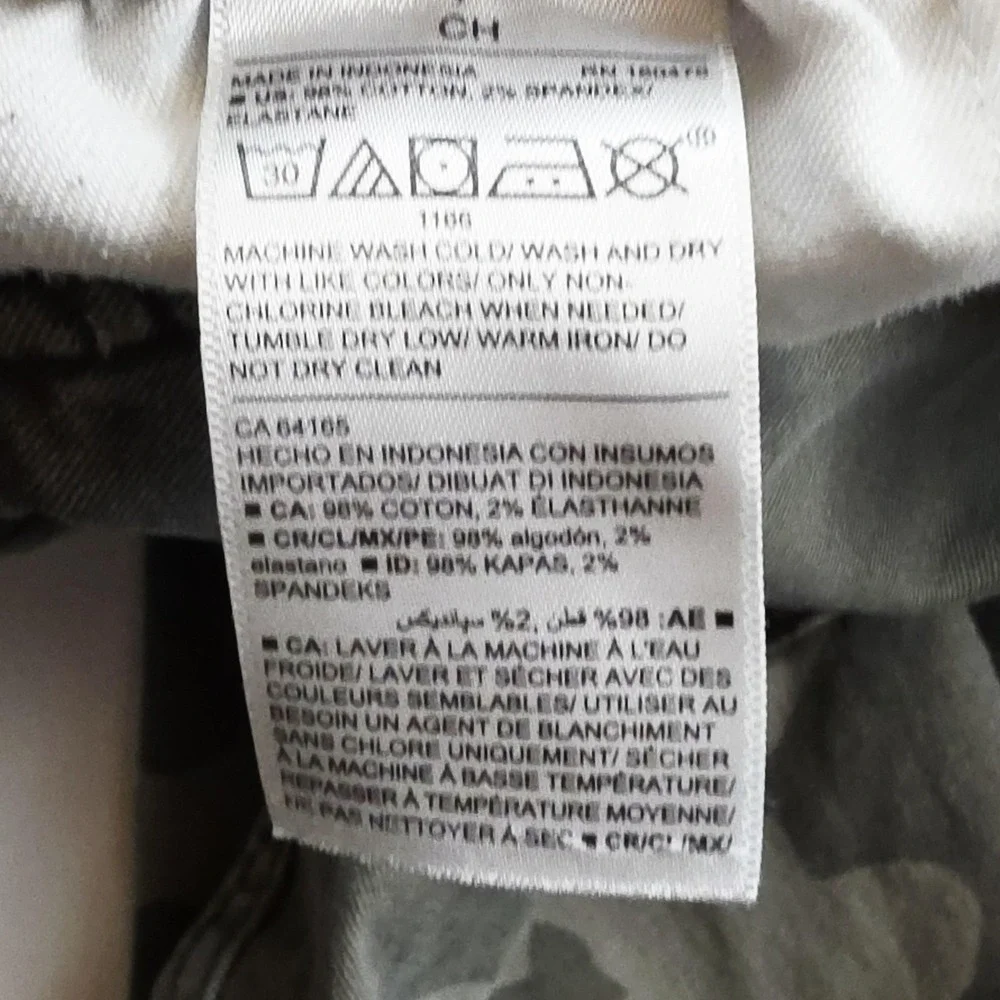 Old Navy Pants Men Small Green Camo Cargo Jogger Drawstring Elastic Waist Casual